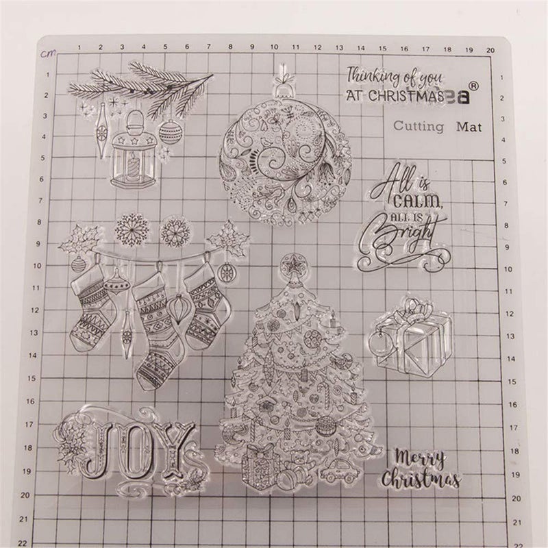 arriettycraft Merry Christmas Joy Tree Decor Balls Giftbox Clear Stamps for Card Making Decoration and DIY Scrapbooking - Image 2